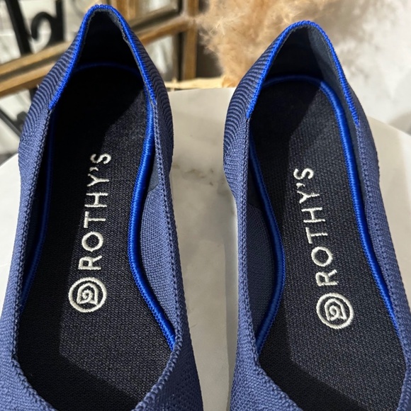 Rothy's The Point Maritime Navy Pointed Toe Slip On Shoes Washable Flats Size 7 - Picture 7 of 10